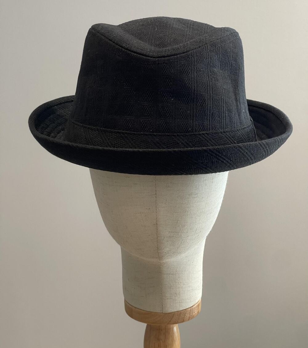 Vintage Crown Co. Hat Cap Pork Pie Mens One Size Black Lined Canvas Casual